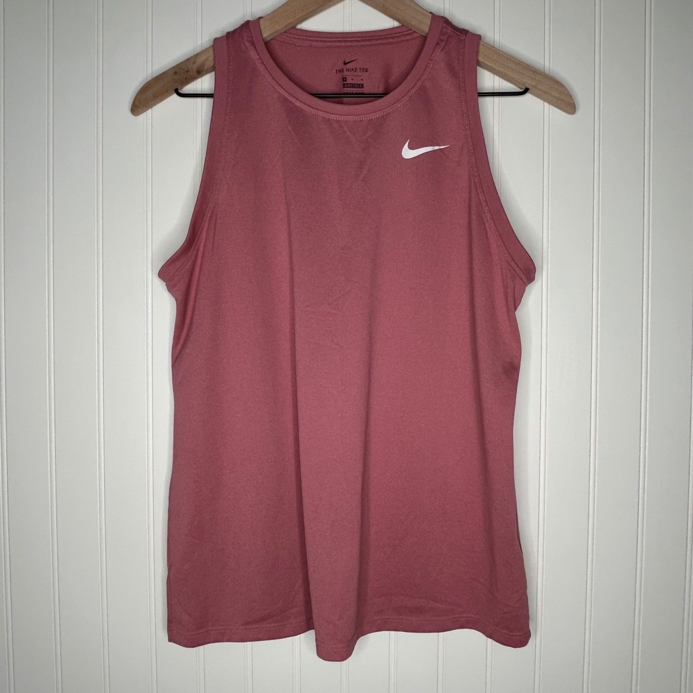 Nike Dri-FIT Tank Top Womens Size M Dusty Rose Pink Athletic Workout Running